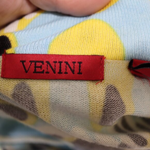 Venini Y2K Cropped Bold Colorful Geometric Print Open-Front Cardigan XL - Picture 13 of 16